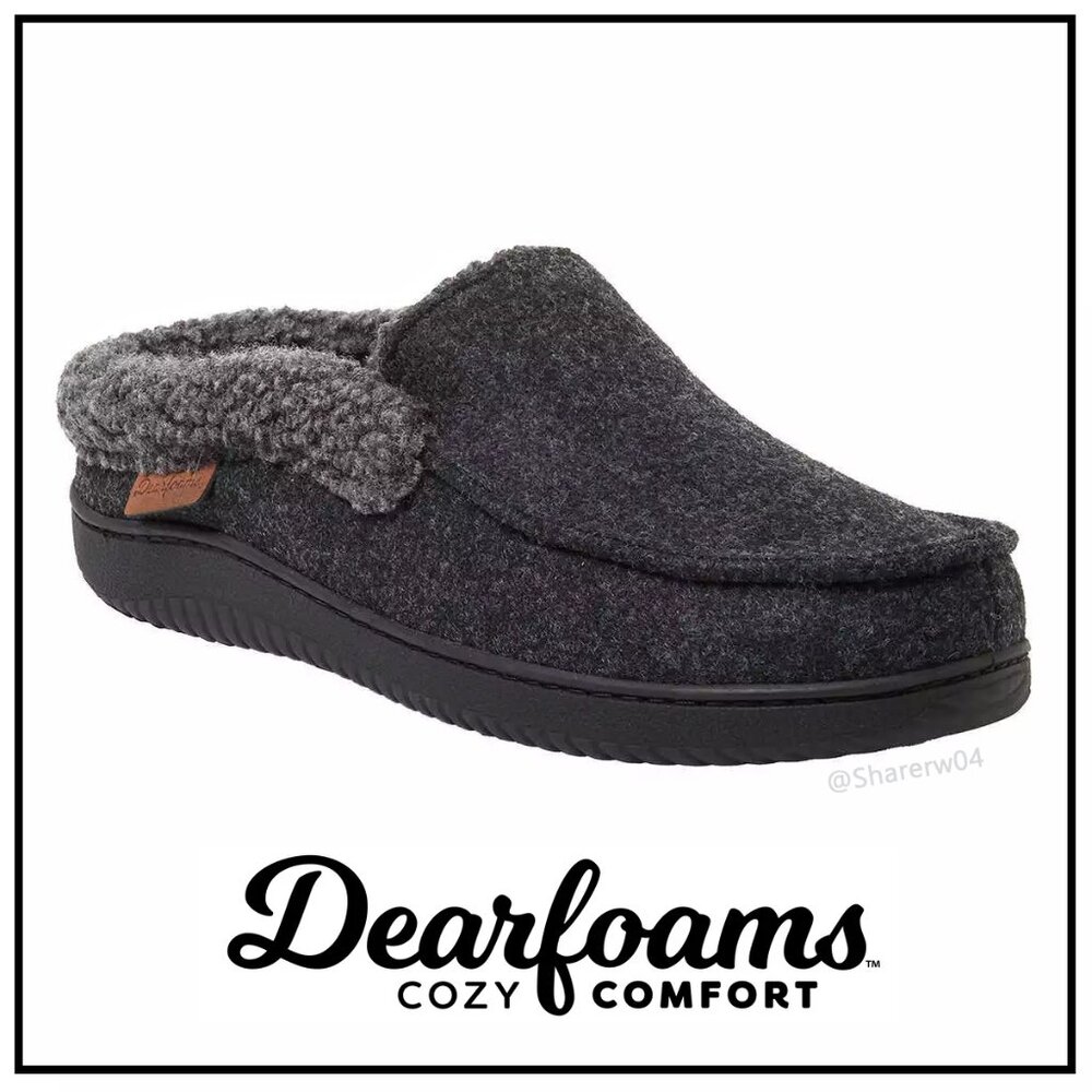 Dearfoams Men's Slippers - Memory Foam - M 9-10 or L 11-12